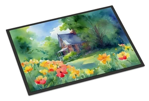 NEW Massachusetts Mayflowers in Watercolor Doormat Front Door Mat Indoor Outdoor Rugs for Entryway, Non Slip Washable Low Pile, 18H X 27W NEW Massachusetts Mayflowers in Watercolor Doormat Front Door Mat Indoor Outdoor Rugs for Entryway, Non Slip Washable Low Pile, 18H X 27W