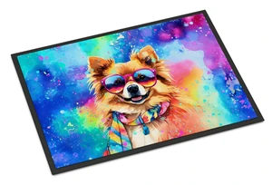 NEW Pomeranian Hippie Dawg Doormat Front Door Mat Indoor Outdoor Rugs for Entryway, Non Slip Washable Low Pile, 18H X 27W NEW Pomeranian Hippie Dawg Doormat Front Door Mat Indoor Outdoor Rugs for Entryway, Non Slip Washable Low Pile, 18H X 27W