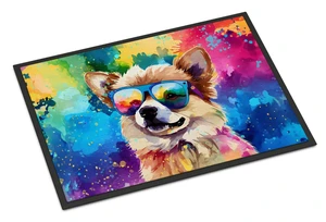 NEW Pomeranian Hippie Dawg Doormat Front Door Mat Indoor Outdoor Rugs for Entryway, Non Slip Washable Low Pile, 18H X 27W NEW Pomeranian Hippie Dawg Doormat Front Door Mat Indoor Outdoor Rugs for Entryway, Non Slip Washable Low Pile, 18H X 27W