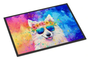 NEW Samoyed Hippie Dawg Doormat Front Door Mat Indoor Outdoor Rugs for Entryway, Non Slip Washable Low Pile, 18H X 27W NEW Samoyed Hippie Dawg Doormat Front Door Mat Indoor Outdoor Rugs for Entryway, Non Slip Washable Low Pile, 18H X 27W