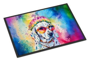 NEW Dalmatian Hippie Dawg Doormat Front Door Mat Indoor Outdoor Rugs for Entryway, Non Slip Washable Low Pile, 18H X 27W NEW Dalmatian Hippie Dawg Doormat Front Door Mat Indoor Outdoor Rugs for Entryway, Non Slip Washable Low Pile, 18H X 27W