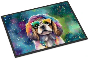 NEW Shih Tzu Hippie Dawg Doormat Front Door Mat Indoor Outdoor Rugs for Entryway, Non Slip Washable Low Pile, 18H X 27W NEW Shih Tzu Hippie Dawg Doormat Front Door Mat Indoor Outdoor Rugs for Entryway, Non Slip Washable Low Pile, 18H X 27W