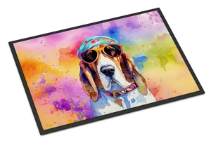 NEW Basset Hound Hippie Dawg Doormat Front Door Mat Indoor Outdoor Rugs for Entryway, Non Slip Washable Low Pile, 18H X 27W NEW Basset Hound Hippie Dawg Doormat Front Door Mat Indoor Outdoor Rugs for Entryway, Non Slip Washable Low Pile, 18H X 27W