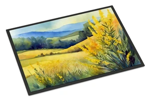 NEW Kentucky Goldenrod in Watercolor Doormat Front Door Mat Indoor Outdoor Rugs for Entryway, Non Slip Washable Low Pile, 18H X 27W NEW Kentucky Goldenrod in Watercolor Doormat Front Door Mat Indoor Outdoor Rugs for Entryway, Non Slip Washable Low Pile, 18H X 27W