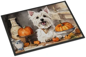 NEW Westie Fall Kitchen Pumpkins Doormat Front Door Mat Indoor Outdoor Rugs for Entryway, Non Slip Washable Low Pile, 18H X 27W NEW Westie Fall Kitchen Pumpkins Doormat Front Door Mat Indoor Outdoor Rugs for Entryway, Non Slip Washable Low Pile, 18H X 27W