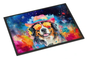 NEW Bernese Mountain Dog Hippie Dawg Doormat Front Door Mat Indoor Outdoor Rugs for Entryway, Non Slip Washable Low Pile, 18H X 27W NEW Bernese Mountain Dog Hippie Dawg Doormat Front Door Mat Indoor Outdoor Rugs for Entryway, Non Slip Washable Low Pile, 18H X 27W