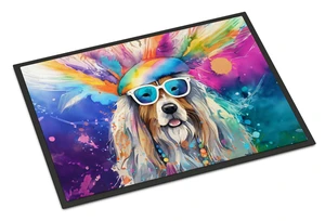 NEW Bearded Collie Hippie Dawg Doormat Front Door Mat Indoor Outdoor Rugs for Entryway, Non Slip Washable Low Pile, 18H X 27W NEW Bearded Collie Hippie Dawg Doormat Front Door Mat Indoor Outdoor Rugs for Entryway, Non Slip Washable Low Pile, 18H X 27W