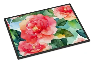 NEW Alabama Camellia in Watercolor Doormat Front Door Mat Indoor Outdoor Rugs for Entryway, Non Slip Washable Low Pile, 18H X 27W NEW Alabama Camellia in Watercolor Doormat Front Door Mat Indoor Outdoor Rugs for Entryway, Non Slip Washable Low Pile, 18H X 27W