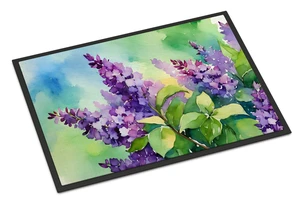NEW New Hampshire Purple Lilac in Watercolor Doormat Front Door Mat Indoor Outdoor Rugs for Entryway, Non Slip Washable Low Pile, 18H X 27W NEW New Hampshire Purple Lilac in Watercolor Doormat Front Door Mat Indoor Outdoor Rugs for Entryway, Non Slip Washable Low Pile, 18H X 27W