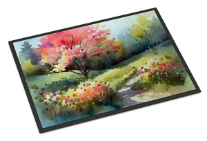 NEW North Carolina Dogwoods in Watercolor Doormat Front Door Mat Indoor Outdoor Rugs for Entryway, Non Slip Washable Low Pile, 18H X 27W NEW North Carolina Dogwoods in Watercolor Doormat Front Door Mat Indoor Outdoor Rugs for Entryway, Non Slip Washable Low Pile, 18H X 27W