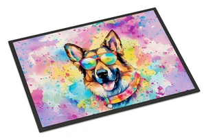 NEW German Shepherd Hippie Dawg Doormat Front Door Mat Indoor Outdoor Rugs for Entryway, Non Slip Washable Low Pile, 18H X 27W NEW German Shepherd Hippie Dawg Doormat Front Door Mat Indoor Outdoor Rugs for Entryway, Non Slip Washable Low Pile, 18H X 27W