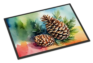 NEW Maine White Pine Cone and Tassels in Watercolor Doormat Front Door Mat Indoor Outdoor Rugs for Entryway, Non Slip Washable Low Pile, 18H X 27W NEW Maine White Pine Cone and Tassels in Watercolor Doormat Front Door Mat Indoor Outdoor Rugs for Entryway, Non Slip Washable Low Pile, 18H X 27W