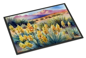 NEW New Mexico Yucca Flower in Watercolor Doormat Front Door Mat Indoor Outdoor Rugs for Entryway, Non Slip Washable Low Pile, 18H X 27W NEW New Mexico Yucca Flower in Watercolor Doormat Front Door Mat Indoor Outdoor Rugs for Entryway, Non Slip Washable Low Pile, 18H X 27W