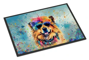 NEW Chow Chow Hippie Dawg Doormat Front Door Mat Indoor Outdoor Rugs for Entryway, Non Slip Washable Low Pile, 18H X 27W NEW Chow Chow Hippie Dawg Doormat Front Door Mat Indoor Outdoor Rugs for Entryway, Non Slip Washable Low Pile, 18H X 27W