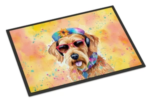 NEW Airedale Terrier Hippie Dawg Doormat Front Door Mat Indoor Outdoor Rugs for Entryway, Non Slip Washable Low Pile, 18H X 27W NEW Airedale Terrier Hippie Dawg Doormat Front Door Mat Indoor Outdoor Rugs for Entryway, Non Slip Washable Low Pile, 18H X 27W