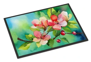 NEW Arkansas Apple Blossom in Watercolor Doormat Front Door Mat Indoor Outdoor Rugs for Entryway, Non Slip Washable Low Pile, 18H X 27W NEW Arkansas Apple Blossom in Watercolor Doormat Front Door Mat Indoor Outdoor Rugs for Entryway, Non Slip Washable Low Pile, 18H X 27W