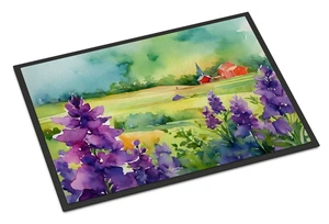 NEW New Jersey Violet in Watercolor Doormat Front Door Mat Indoor Outdoor Rugs for Entryway, Non Slip Washable Low Pile, 18H X 27W NEW New Jersey Violet in Watercolor Doormat Front Door Mat Indoor Outdoor Rugs for Entryway, Non Slip Washable Low Pile, 18H X 27W