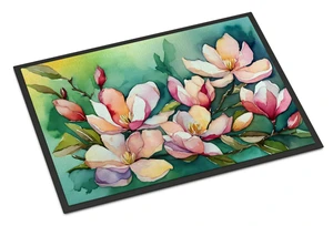 NEW Louisiana Magnolias in Watercolor Doormat Front Door Mat Indoor Outdoor Rugs for Entryway, Non Slip Washable Low Pile, 18H X 27W NEW Louisiana Magnolias in Watercolor Doormat Front Door Mat Indoor Outdoor Rugs for Entryway, Non Slip Washable Low Pile, 18H X 27W
