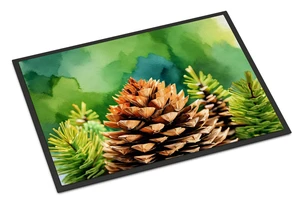NEW Maine White Pine Cone and Tassels in Watercolor Doormat Front Door Mat Indoor Outdoor Rugs for Entryway, Non Slip Washable Low Pile, 18H X 27W NEW Maine White Pine Cone and Tassels in Watercolor Doormat Front Door Mat Indoor Outdoor Rugs for Entryway, Non Slip Washable Low Pile, 18H X 27W