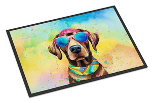 NEW Chocolate Labrador Hippie Dawg Doormat Front Door Mat Indoor Outdoor Rugs for Entryway, Non Slip Washable Low Pile, 18H X 27W NEW Chocolate Labrador Hippie Dawg Doormat Front Door Mat Indoor Outdoor Rugs for Entryway, Non Slip Washable Low Pile, 18H X 27W