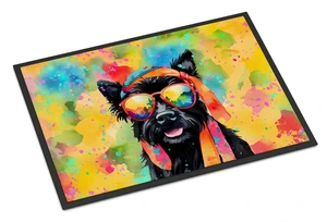 NEW Scottish Terrier Hippie Dawg Doormat Front Door Mat Indoor Outdoor Rugs for Entryway, Non Slip Washable Low Pile, 18H X 27W NEW Scottish Terrier Hippie Dawg Doormat Front Door Mat Indoor Outdoor Rugs for Entryway, Non Slip Washable Low Pile, 18H X 27W