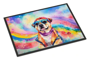 NEW Pug Hippie Dawg Doormat Front Door Mat Indoor Outdoor Rugs for Entryway, Non Slip Washable Low Pile, 18H X 27W NEW Pug Hippie Dawg Doormat Front Door Mat Indoor Outdoor Rugs for Entryway, Non Slip Washable Low Pile, 18H X 27W