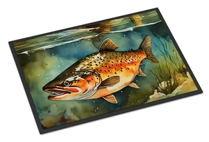 NEW Brown Trout Doormat Front Door Mat Indoor Outdoor Rugs for Entryway, Non Slip Washable Low Pile, 18H X 27W NEW Brown Trout Doormat Front Door Mat Indoor Outdoor Rugs for Entryway, Non Slip Washable Low Pile, 18H X 27W