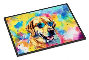 NEW Yellow Labrador Hippie Dawg Doormat Front Door Mat Indoor Outdoor Rugs for Entryway, Non Slip Washable Low Pile, 18H X 27W NEW Yellow Labrador Hippie Dawg Doormat Front Door Mat Indoor Outdoor Rugs for Entryway, Non Slip Washable Low Pile, 18H X 27W