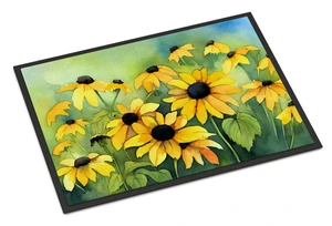 NEW Maryland Black-Eyed Susans in Watercolor Doormat Front Door Mat Indoor Outdoor Rugs for Entryway, Non Slip Washable Low Pile, 18H X 27W NEW Maryland Black-Eyed Susans in Watercolor Doormat Front Door Mat Indoor Outdoor Rugs for Entryway, Non Slip Washable Low Pile, 18H X 27W