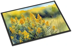 NEW Nebraska Goldenrod in Watercolor Doormat Front Door Mat Indoor Outdoor Rugs for Entryway, Non Slip Washable Low Pile, 18H X 27W NEW Nebraska Goldenrod in Watercolor Doormat Front Door Mat Indoor Outdoor Rugs for Entryway, Non Slip Washable Low Pile, 18H X 27W