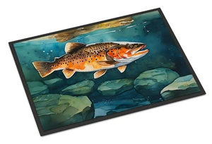 NEW Brown Trout Doormat Front Door Mat Indoor Outdoor Rugs for Entryway, Non Slip Washable Low Pile, 18H X 27W NEW Brown Trout Doormat Front Door Mat Indoor Outdoor Rugs for Entryway, Non Slip Washable Low Pile, 18H X 27W