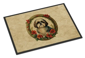 NEW Shih Tzu Christmas Flowers Doormat Front Door Mat Indoor Outdoor Rugs for Entryway, Non Slip Washable Low Pile, 18H X 27W NEW Shih Tzu Christmas Flowers Doormat Front Door Mat Indoor Outdoor Rugs for Entryway, Non Slip Washable Low Pile, 18H X 27W