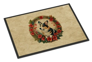 NEW Corgi Christmas Flowers Doormat Front Door Mat Indoor Outdoor Rugs for Entryway, Non Slip Washable Low Pile, 18H X 27W NEW Corgi Christmas Flowers Doormat Front Door Mat Indoor Outdoor Rugs for Entryway, Non Slip Washable Low Pile, 18H X 27W
