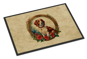 NEW Brittany Spaniel Christmas Flowers Doormat Front Door Mat Indoor Outdoor Rugs for Entryway, Non Slip Washable Low Pile, 18H X 27W NEW Brittany Spaniel Christmas Flowers Doormat Front Door Mat Indoor Outdoor Rugs for Entryway, Non Slip Washable Low Pile, 18H X 27W