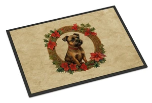NEW Border Terrier Christmas Flowers Doormat Front Door Mat Indoor Outdoor Rugs for Entryway, Non Slip Washable Low Pile, 18H X 27W NEW Border Terrier Christmas Flowers Doormat Front Door Mat Indoor Outdoor Rugs for Entryway, Non Slip Washable Low Pile, 18H X 27W