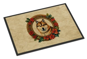 NEW Akita Christmas Flowers Doormat Front Door Mat Indoor Outdoor Rugs for Entryway, Non Slip Washable Low Pile, 18H X 27W NEW Akita Christmas Flowers Doormat Front Door Mat Indoor Outdoor Rugs for Entryway, Non Slip Washable Low Pile, 18H X 27W