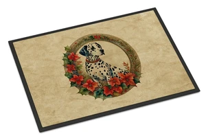 NEW Dalmatian Christmas Flowers Doormat Front Door Mat Indoor Outdoor Rugs for Entryway, Non Slip Washable Low Pile, 18H X 27W NEW Dalmatian Christmas Flowers Doormat Front Door Mat Indoor Outdoor Rugs for Entryway, Non Slip Washable Low Pile, 18H X 27W