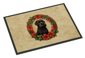 NEW Black Russian Terrier Christmas Flowers Doormat Front Door Mat Indoor Outdoor Rugs for Entryway, Non Slip Washable Low Pile, 18H X 27W NEW Black Russian Terrier Christmas Flowers Doormat Front Door Mat Indoor Outdoor Rugs for Entryway, Non Slip Washable Low Pile, 18H X 27W