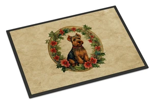 NEW Welsh Terrier Christmas Flowers Doormat Front Door Mat Indoor Outdoor Rugs for Entryway, Non Slip Washable Low Pile, 18H X 27W NEW Welsh Terrier Christmas Flowers Doormat Front Door Mat Indoor Outdoor Rugs for Entryway, Non Slip Washable Low Pile, 18H X 27W