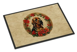 NEW Bloodhound Christmas Flowers Doormat Front Door Mat Indoor Outdoor Rugs for Entryway, Non Slip Washable Low Pile, 18H X 27W NEW Bloodhound Christmas Flowers Doormat Front Door Mat Indoor Outdoor Rugs for Entryway, Non Slip Washable Low Pile, 18H X 27W