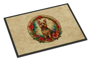 NEW Australian Terrier Christmas Flowers Doormat Front Door Mat Indoor Outdoor Rugs for Entryway, Non Slip Washable Low Pile, 18H X 27W NEW Australian Terrier Christmas Flowers Doormat Front Door Mat Indoor Outdoor Rugs for Entryway, Non Slip Washable Low Pile, 18H X 27W