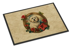 NEW Coton De Tulear Christmas Flowers Doormat Front Door Mat Indoor Outdoor Rugs for Entryway, Non Slip Washable Low Pile, 18H X 27W NEW Coton De Tulear Christmas Flowers Doormat Front Door Mat Indoor Outdoor Rugs for Entryway, Non Slip Washable Low Pile, 18H X 27W