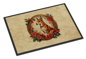 NEW Basenji Christmas Flowers Doormat Front Door Mat Indoor Outdoor Rugs for Entryway, Non Slip Washable Low Pile, 18H X 27W NEW Basenji Christmas Flowers Doormat Front Door Mat Indoor Outdoor Rugs for Entryway, Non Slip Washable Low Pile, 18H X 27W