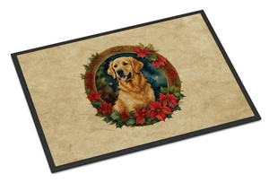 NEW Golden Retriever Christmas Flowers Doormat Front Door Mat Indoor Outdoor Rugs for Entryway, Non Slip Washable Low Pile, 18H X 27W NEW Golden Retriever Christmas Flowers Doormat Front Door Mat Indoor Outdoor Rugs for Entryway, Non Slip Washable Low Pile, 18H X 27W