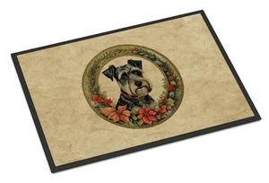 NEW Schnauzer Christmas Flowers Doormat Front Door Mat Indoor Outdoor Rugs for Entryway, Non Slip Washable Low Pile, 18H X 27W NEW Schnauzer Christmas Flowers Doormat Front Door Mat Indoor Outdoor Rugs for Entryway, Non Slip Washable Low Pile, 18H X 27W