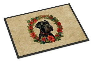 NEW Giant Schnauzer Christmas Flowers Doormat Front Door Mat Indoor Outdoor Rugs for Entryway, Non Slip Washable Low Pile, 18H X 27W NEW Giant Schnauzer Christmas Flowers Doormat Front Door Mat Indoor Outdoor Rugs for Entryway, Non Slip Washable Low Pile, 18H X 27W
