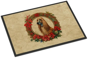 NEW Afghan Hound Christmas Flowers Doormat Front Door Mat Indoor Outdoor Rugs for Entryway, Non Slip Washable Low Pile, 18H X 27W NEW Afghan Hound Christmas Flowers Doormat Front Door Mat Indoor Outdoor Rugs for Entryway, Non Slip Washable Low Pile, 18H X 27W