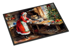 NEW Cookies with Santa Claus Mrs. Claus Doormat Front Door Mat Indoor Outdoor Rugs for Entryway, Non Slip Washable Low Pile, 18H X 27W NEW Cookies with Santa Claus Mrs. Claus Doormat Front Door Mat Indoor Outdoor Rugs for Entryway, Non Slip Washable Low Pile, 18H X 27W
