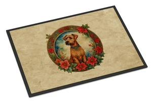 NEW Irish Terrier Christmas Flowers Doormat Front Door Mat Indoor Outdoor Rugs for Entryway, Non Slip Washable Low Pile, 18H X 27W NEW Irish Terrier Christmas Flowers Doormat Front Door Mat Indoor Outdoor Rugs for Entryway, Non Slip Washable Low Pile, 18H X 27W