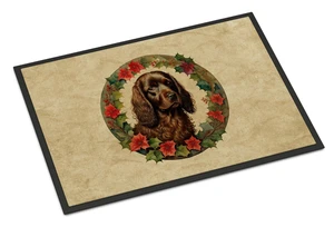 NEW Boykin Spaniel Christmas Flowers Doormat Front Door Mat Indoor Outdoor Rugs for Entryway, Non Slip Washable Low Pile, 18H X 27W NEW Boykin Spaniel Christmas Flowers Doormat Front Door Mat Indoor Outdoor Rugs for Entryway, Non Slip Washable Low Pile, 18H X 27W